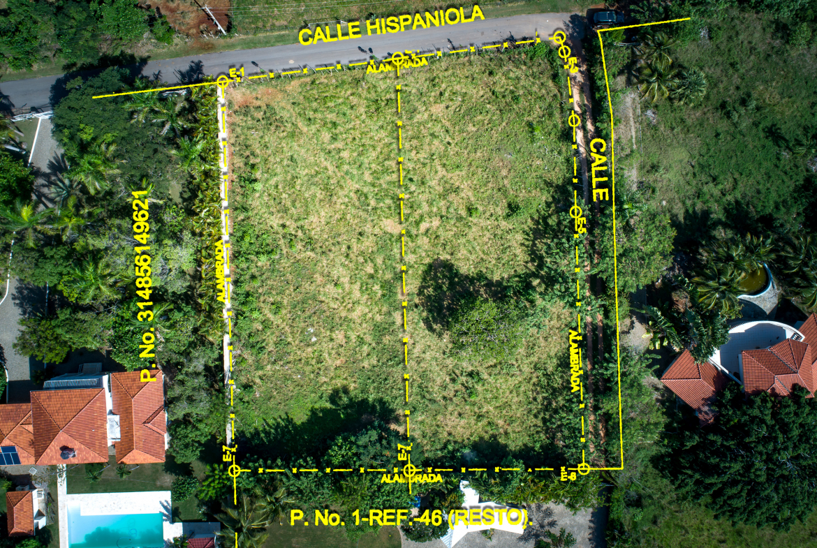 Aerial view of Prime Building Lot For Sale in Cabarete