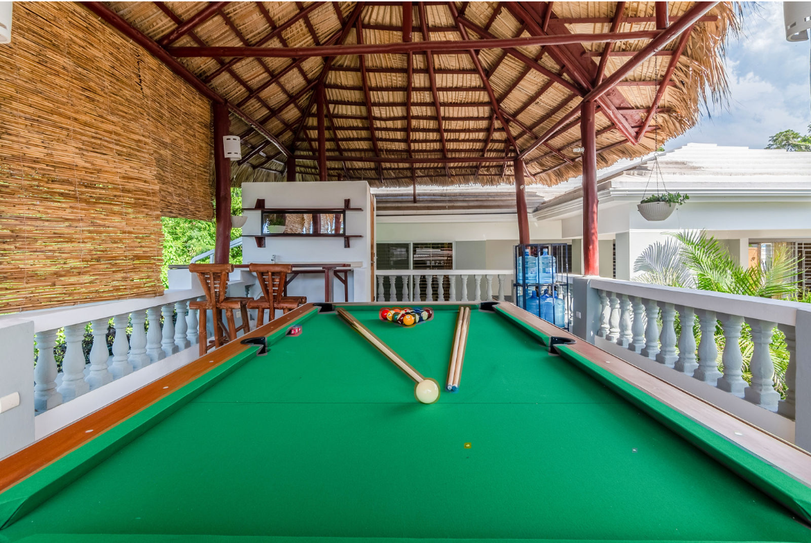 Pool Table on covered Patio