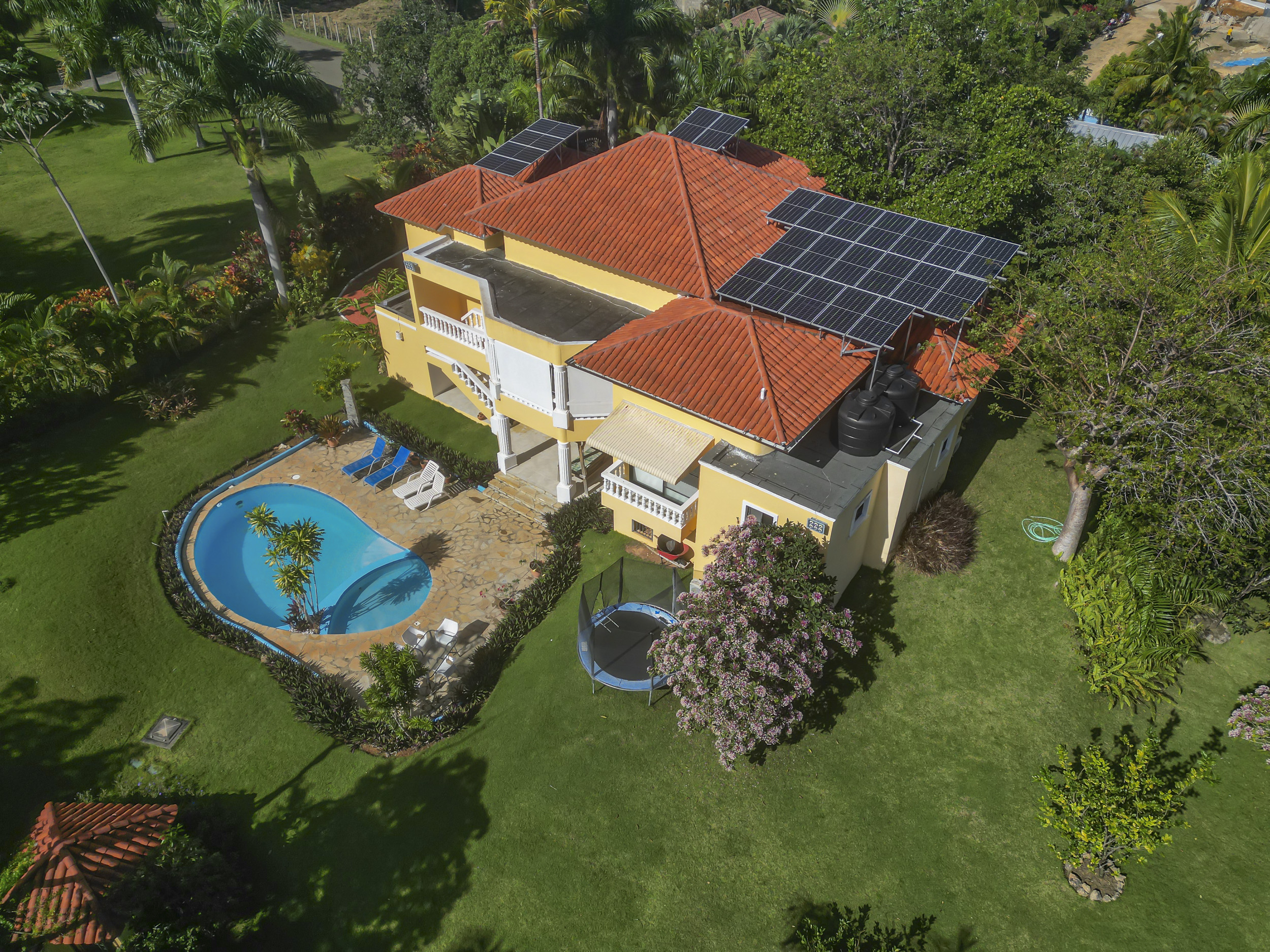 Villa In Panorama Village Aerial View of house and Pool