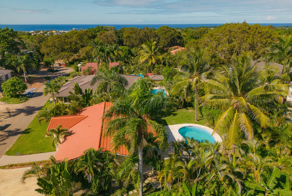Aerial View of Villa CAOBA in Residential Hispaniola