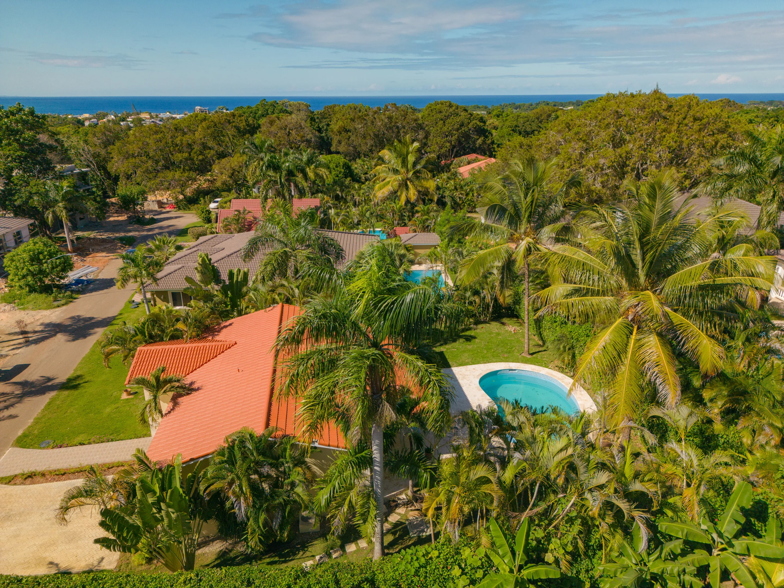 Aerial View of Villa CAOBA in Residential Hispaniola