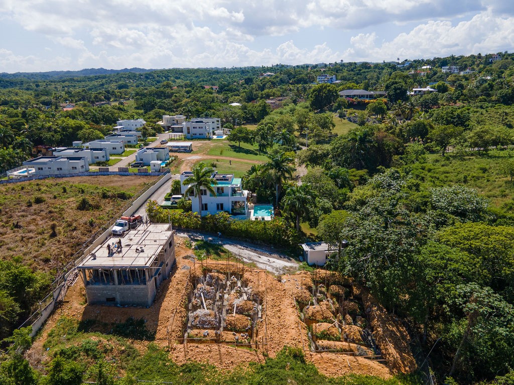 Aerial View of Villas under construction
