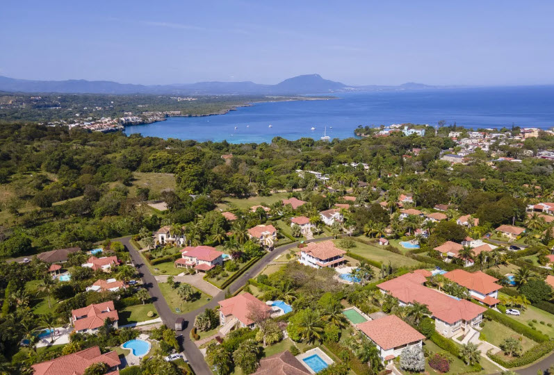 Aerial View of Residential Hispaniola and Sosua Beach