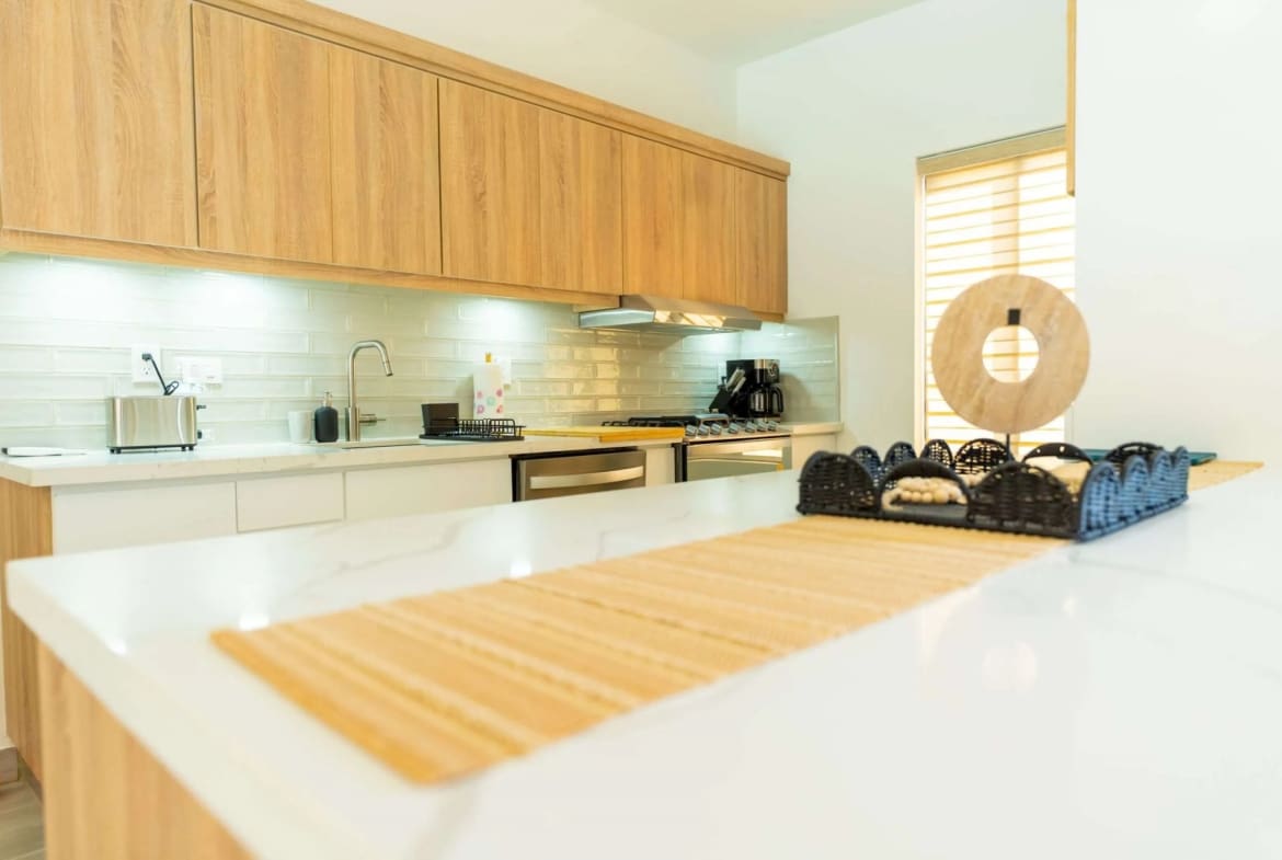 Modern kitchen in Villa Capri, a 2BR new construction villa in Casa Linda, Sosúa.