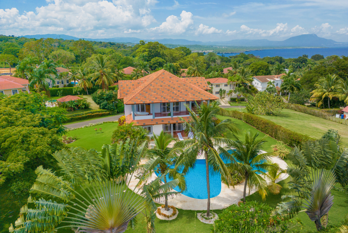Aerial View of Hispaniola Villa LOTUS and Pool