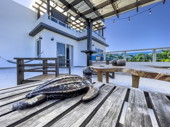 buyDRproperty Rooftop terrace of a 3-bedroom villa for sale in Sosúa Ocean Village, Dominican Republic. Sosua Real Estate