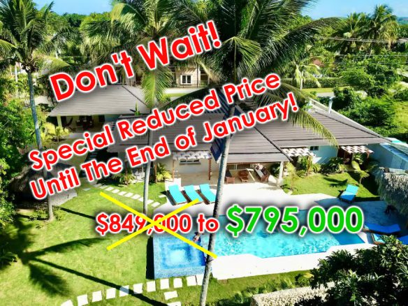buyDRproperty Beautiful 9-Bedroom Villa with pool, special reduced price until end of January: $849,000 to $795,000. Sosua Real Estate