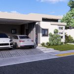 Buydrproperty Modern House with a White Porsche and Audi Parked in the Driveway Landscaped Front Yard Sosua Real Estate Buydrpropertycom Buydrpropertycom