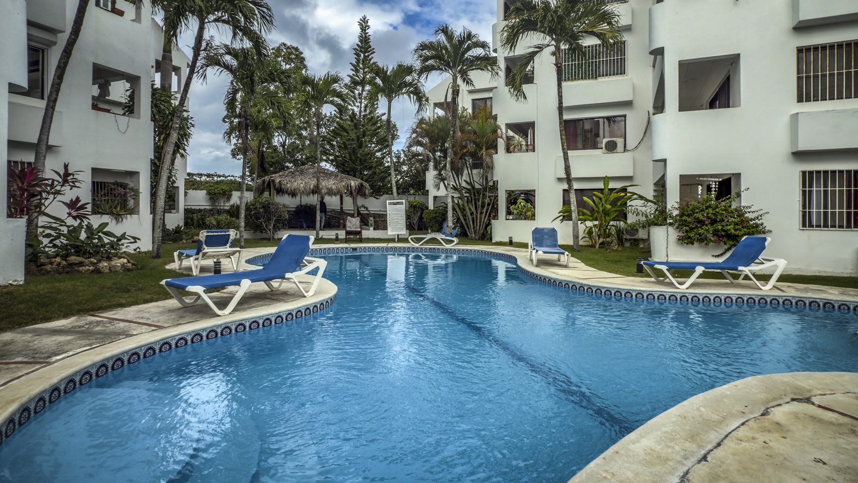 buyDRproperty Pool at Sosúa condo complex for sale near playa. Sosua Real Estate
