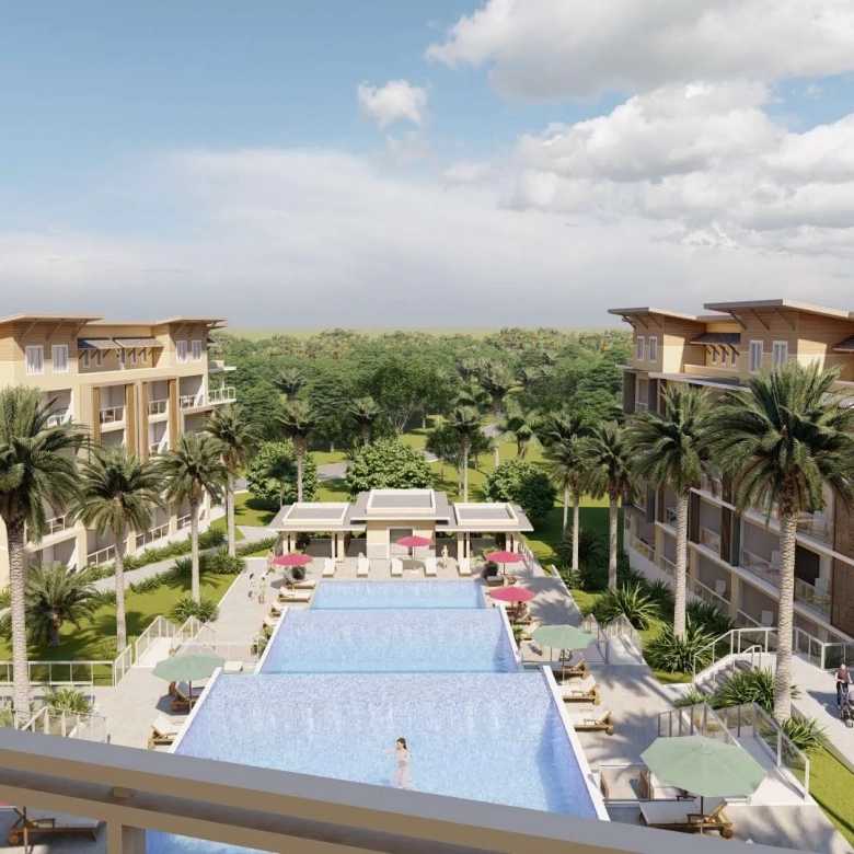 Buydrproperty Luxury Resort with Pools Palm Trees and Modern Condo Buildings Sosua Real Estate Buydrpropertycom Buydrpropertycom