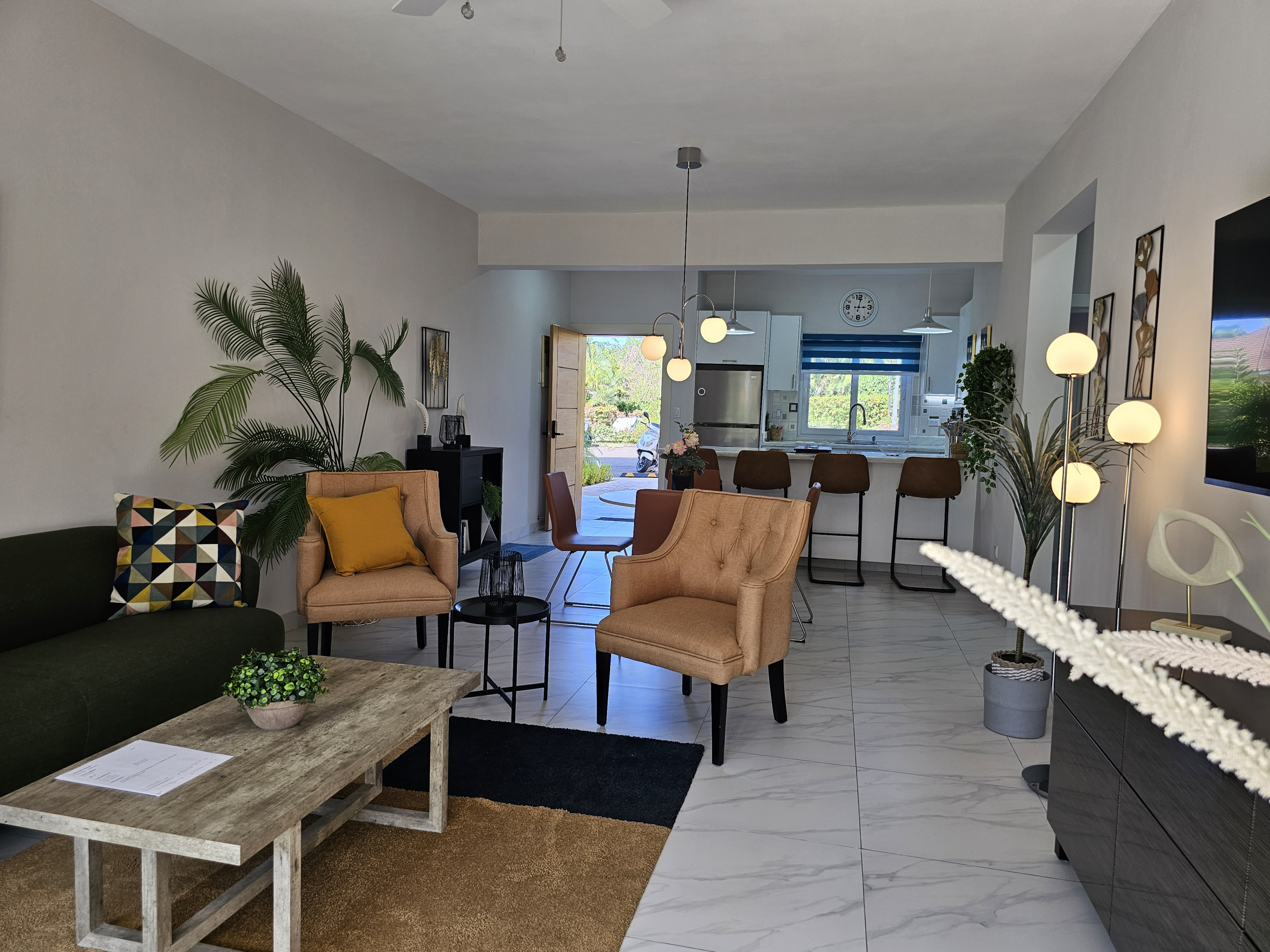 Buydrproperty Open concept Living Room with Modern Furniture and Bright Natural Light Sosua Real Estate Buydrpropertycom Buydrpropertycom