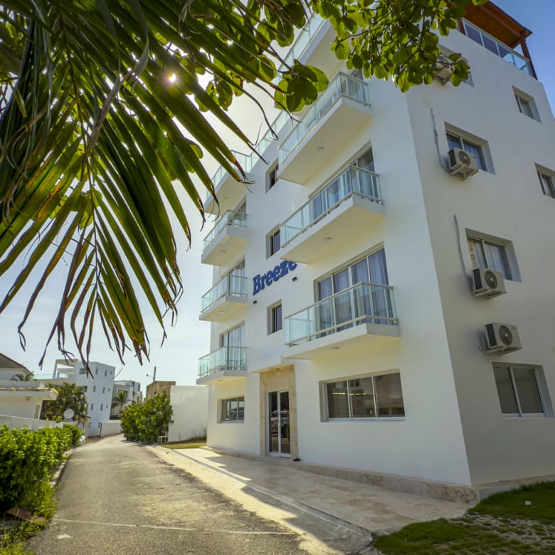 Exterior of Breeze Condos in Playa Laguna, Sosúa