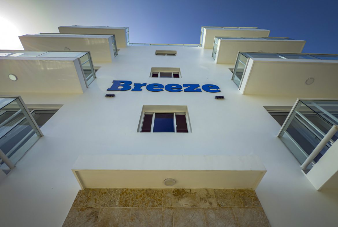 Breeze Condos building with balconies in Playa Laguna, Sosúa