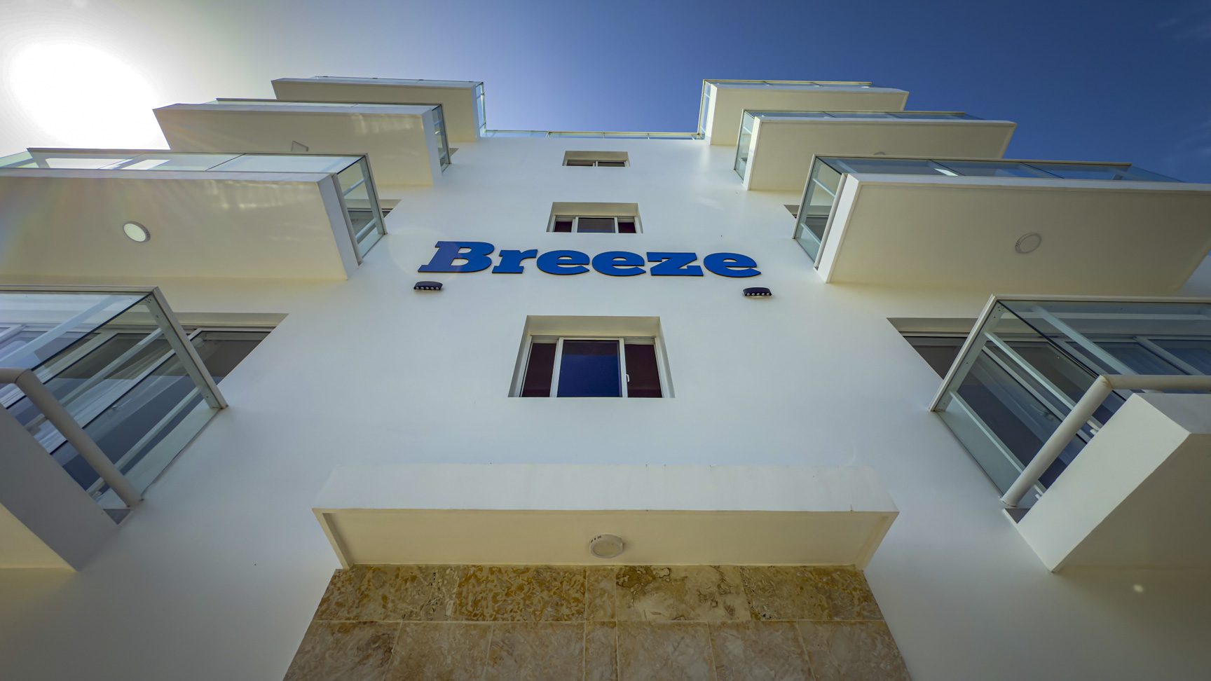 Breeze Condos building with balconies in Playa Laguna, Sosúa
