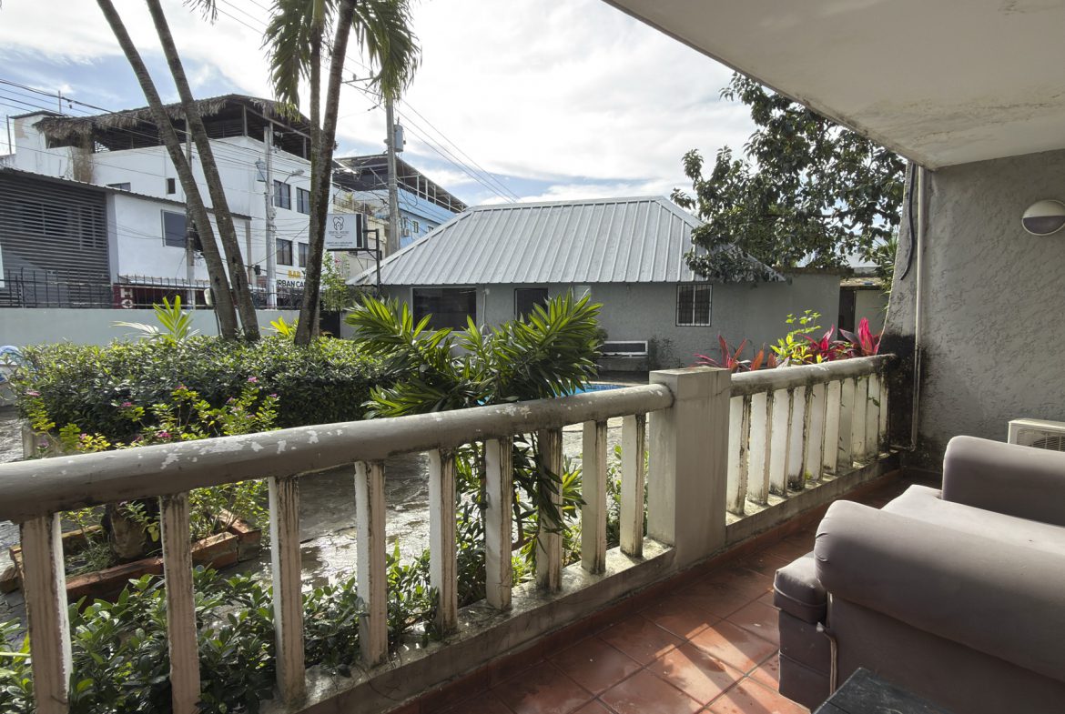 Private balcony of 1-bedroom condo for sale in central Sosúa