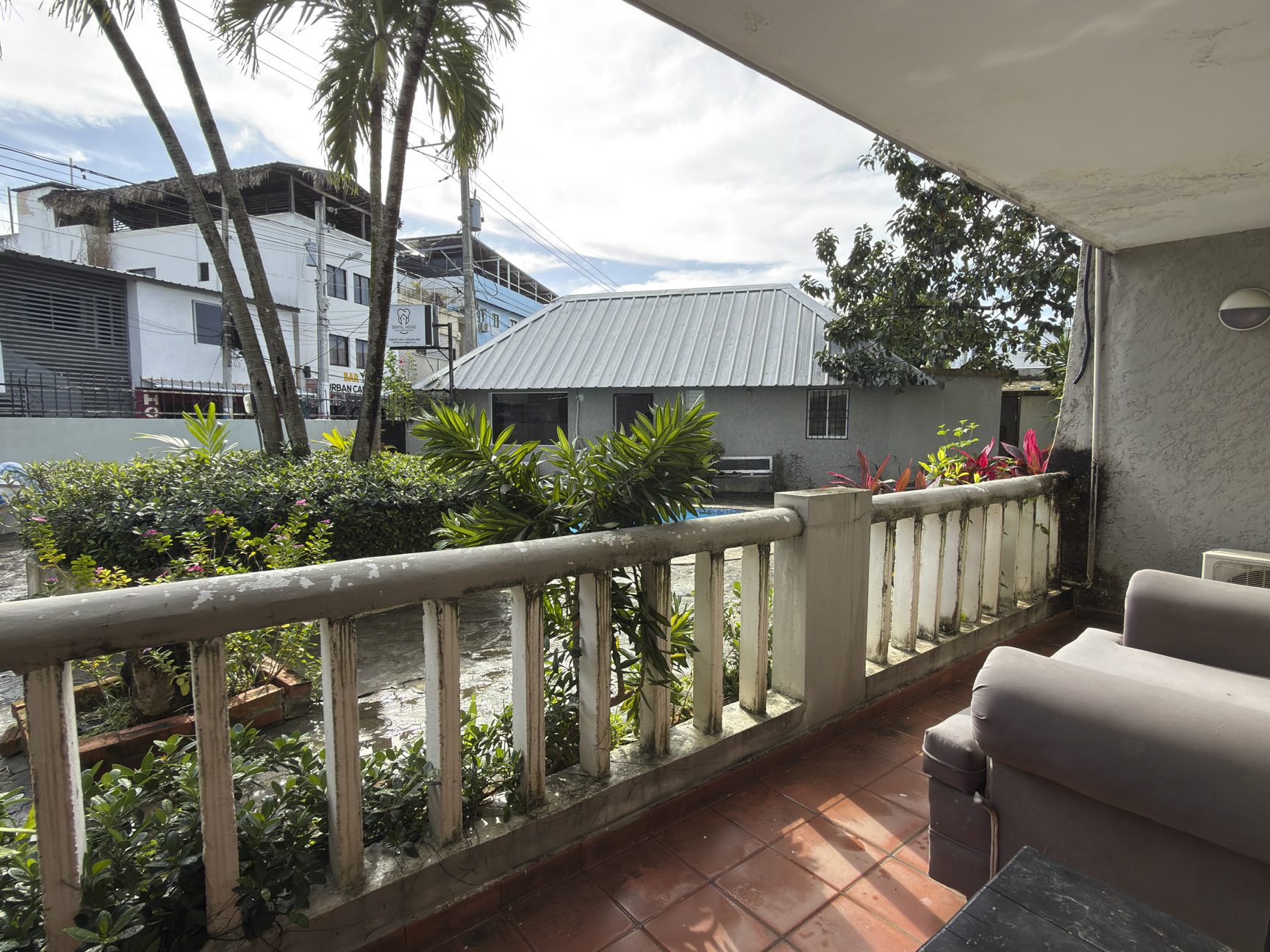 Private balcony of 1-bedroom condo for sale in central Sosúa