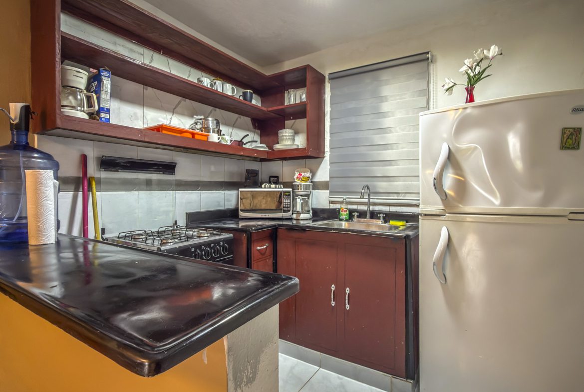 Kitchen in 1-bedroom condo for sale in central Sosúa