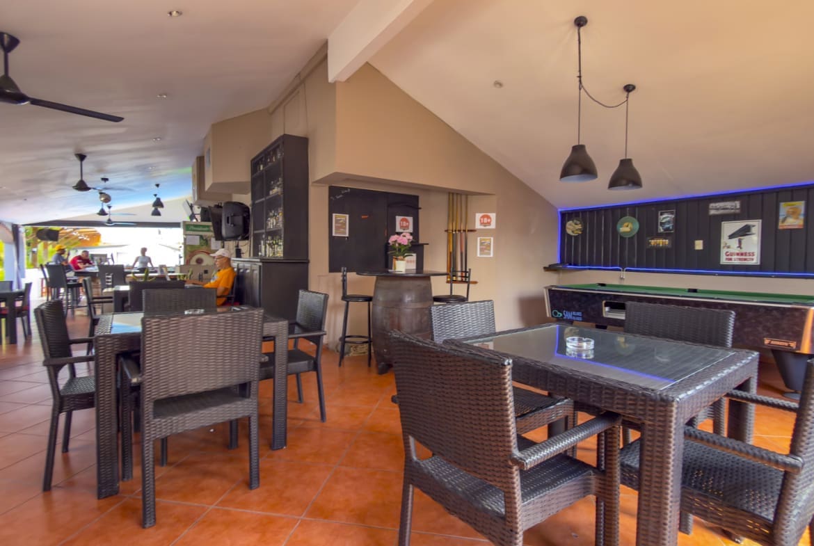 Bar with pool table
