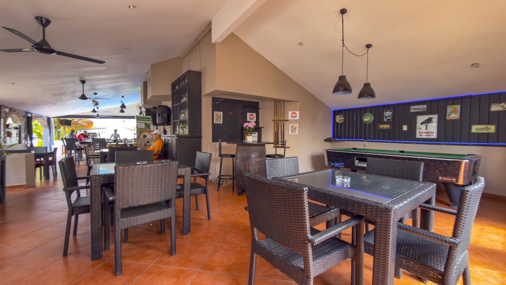 Bar with pool table