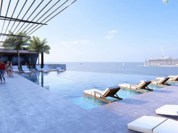 Brickell Center Towers infinity pool overlooking the Atlantic Ocean in Puerto Plata