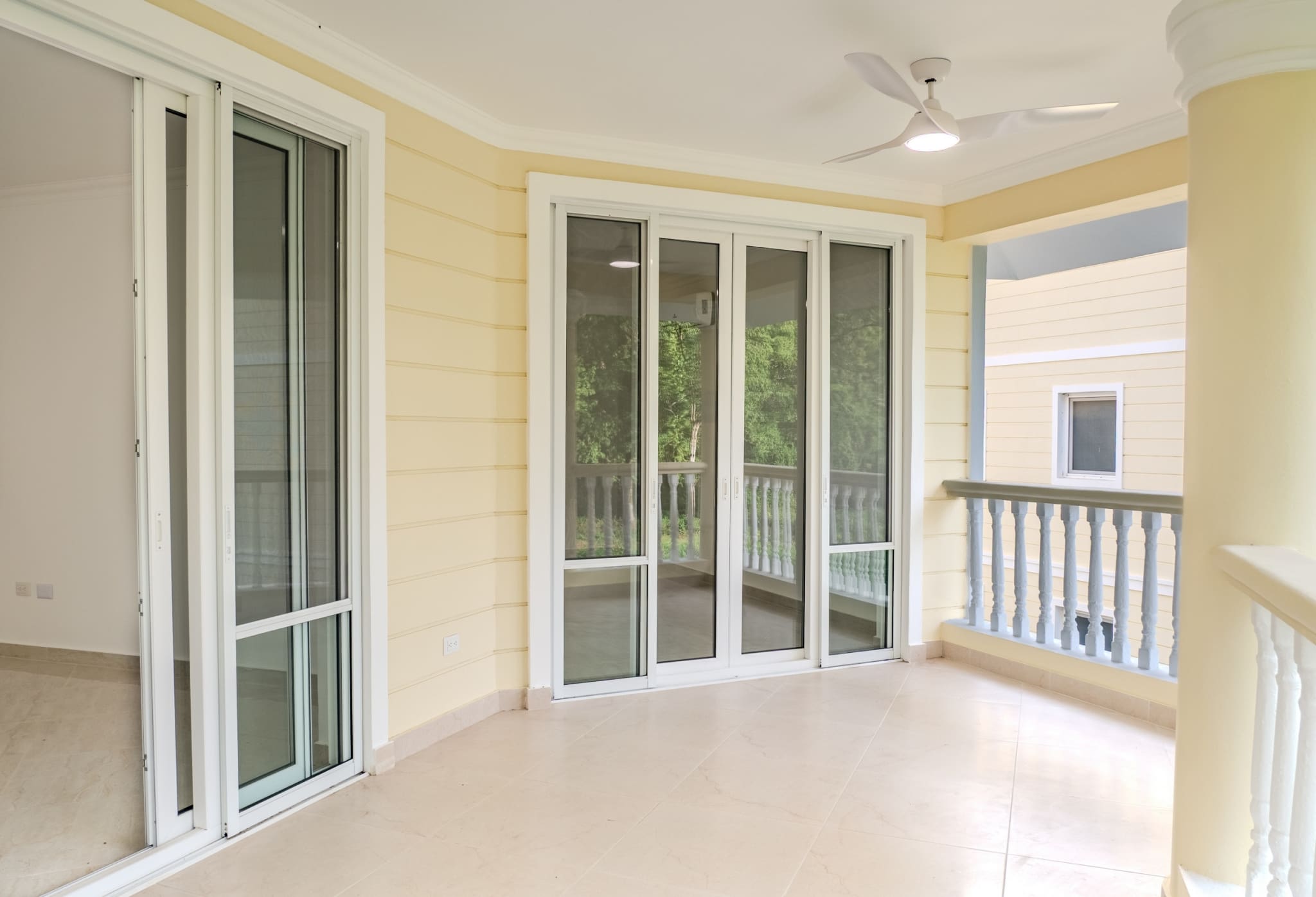 Covered balcony at Hispaniola Beach 2-bedroom condo in Sosua