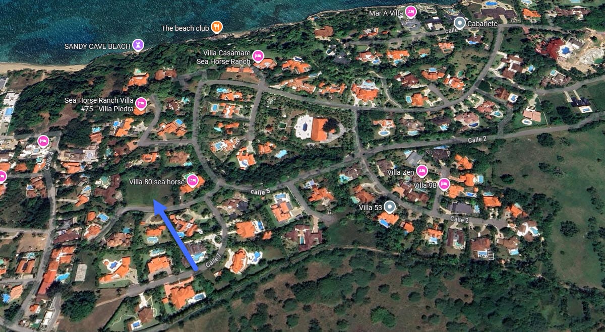 Aerial view of Sea Horse Ranch villas and beach club, Dominican Republic