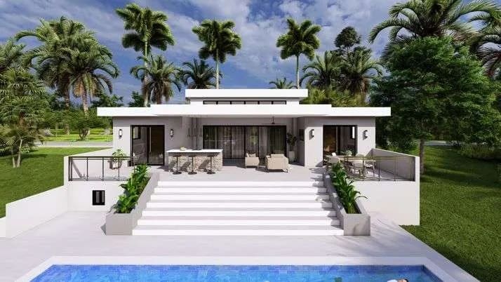 Villa Cascada: Modern 2BR pre-construction villa in Casa Linda with pool