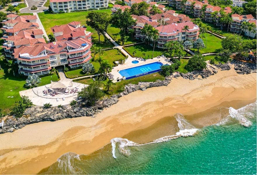 Oceanfront resort with pool and beach in the Dominican Republic